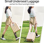 Hanke 14 Inch Underseat Carry On Luggage with Wheels Hard Shell Suitcases Carry On Bag Lightweight Small Mini Suitcase Travel Luggage for Travel Christmas Gifts for Birthday（Cuba Sand）