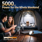 FLY2SKY Rechargeable Camping Lights 5000 mAh Tent Lights Portable LED Camping Lantern Survival Gear Essentials Camping Accessories for Hiking Backpacking Fishing Hurricane Emergency Power Outage（1PCS）