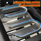 Propane Gas Griddle, 2-Burner Outdoor Gas Stove with 518 sq.in Cooking Area, Foldable Side Tables, Flat Top Grill Griddle for Patio Barbecue, Backyard BBQ Party, GS351