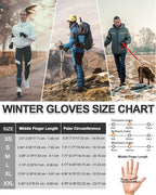 RIGWARL Upgraded Plush Gloves for Cold Weather, Women Men Winter Gloves for Late Fall and Early Winter, Warm Running Gifts