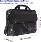 Taygeer Laptop Bag 15.6 Inch, Business Briefcase Gifts for Men Women, Water Resistant Messenger Shoulder Bag with Strap, Premium Office Bag, Carry On Laptop Case for Notebook/Computer/Laptop, Black