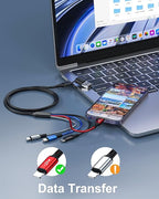 seynli (2-Pack 6-in-1 Multi Charging Cable 6ft, Charging Cables for Multiple Devices, Compatible with Three Types of Ports, USB-C, Micro USB - Multi End Charging Cable Supports 2.4A Fast Charging