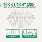 IDZO Foldable Stainless Steel Fire Pit Cooking Grill Grate – Heavy-Duty Portable Campfire BBQ Cooking Rack – Outdoor Camping & Backyard Fire Pit Accessory – 36-Inch Cooking Surface