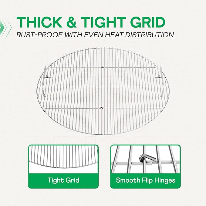 IDZO Foldable Stainless Steel Fire Pit Cooking Grill Grate – Heavy-Duty Portable Campfire BBQ Cooking Rack – Outdoor Camping & Backyard Fire Pit Accessory – 36-Inch Cooking Surface