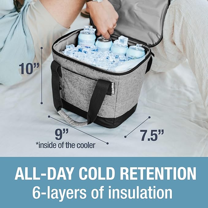 CleverMade Collapsible Insulated Cooler Bag – Leakproof Soft Folding Cooler for Beach, Travel, Car