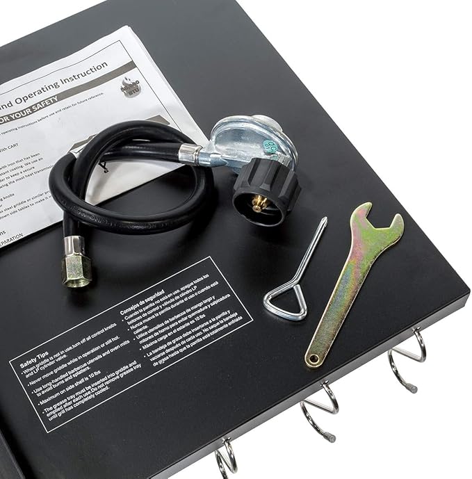 Barton Outdoor Camping Propane Double Burner Stove 2 Folding Cook Cooking Station Stand Picnic BBQ Grill 58,000 BTU, Black