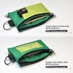 Minimalist RFID Blocking Small Wallet with ID Window,WaterResistant Zip Id Case Wallet with Lanyard Keychain for Cards,Cash,Travel,Women,Men
