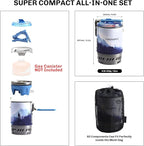 Fire Maple Polaris Pressure Regulator Cooking System | Portable Camping Backpacking Gas Stove with Piezo Ignition POT Support & Stand | Compact Gas Stove Burner for Hiking Bushcraft Trekking (Blue)