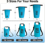 Dry Bag Waterproof Backpack 5L/10L/20L/30L Roll Top Waterproof Bag,Floating Dry bags for Kayaking,Swimming,Boating,Camping,Beach.