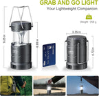 LETMY LED Camping Lantern for Power Outages, 3 Color Modes & Dimmable Battery Powered Lantern, IPX4 Waterproof & Collapsible, Lanterns Flashlight Survival Kits for Emergency Hurricane Hiking, 4 Pack