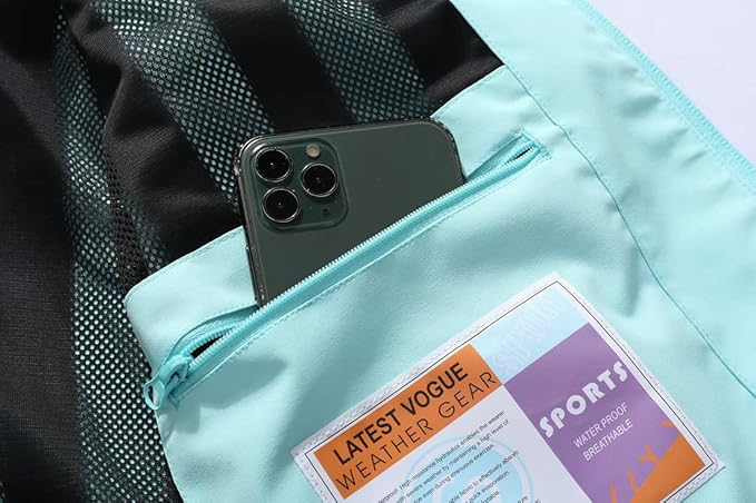 MOERDENG Women's Waterproof Rain Jacket Lightweight Raincoat Hooded Hiking Jacket Softshell Windbreaker