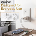 Unidapt US Travel Plug Adapters - UK India EU to US Pin Converter, 3-Pack American Power Plug Adapter, Europe to USA Canada Mexico, Safe Grounded Type B Outlet, 2 in 1 Universal Input Wall Socket