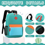 Backpack Set for Girls Boy Kids Backpack with Lunch Box for Elementary Primary Kindergarten School Bag (Navy Green, Large)