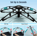 WhiteFang Deluxe Pop Up Beach Tent Sun Shade Shelter for 3-4/5-6 Person, UV Protection, Extendable Floor with 3 Ventilating Windows Plus Carrying Bag, Stakes, and Guy Lines