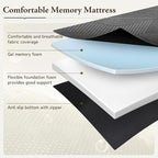 Tri Folding Mattress Twin Size - Memory Foam Tri-fold Mattress, Handle & Non-Slip Bottom, Portable Foldable Sofa Bed Floor Chair for Travel RV Camping Guest Yoga - 3 Inch, 75" 38"x3"