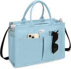 TOPDesign Heavy-Duty Canvas Tote Bag for Women, Adjustable Crossbody/Shoulder Handbag with 9 Pockets, Everything Tote