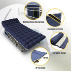 YELLOW JACKET Folding Camping Cot for Adults,600LBS Max Load,28" Wide Sleeping Cot with Removable Thick Mattress Portable Foldable Camping Bed with Carry Bag for Camp,Home,Office,Travel,Blue