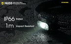 Nitecore NU33 700 Lumen Camping Headlamp, USB-C Rechargeable, Lightweight with White, Red, and Reading LEDs Sticker