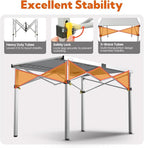 Large 46.4" Camping Table for 2-6 People - 220lbs Capacity Heavy Duty Foldable Outdoor Table with Aluminum Roll-Up Top & Carry Bag, Portable Picnic Desk for BBQ, Tailgating, Backyard (Silver)