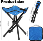 Portable Folding Camping Stool, Travel Fishing Chair Quad Frame Camping Chair Maximum Weight 270 lbs Lightweight Outdoor Folding Garden Chair for Hunting, Hiking, Party, Beach and Painting (Blue)