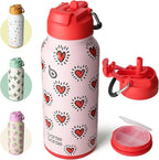 BOTTLE BOTTLE 32oz Insulated Water Bottle Stainless Steel Sport Water Bottle with Straw Dual-use Lid Design for Gym with Pill Box