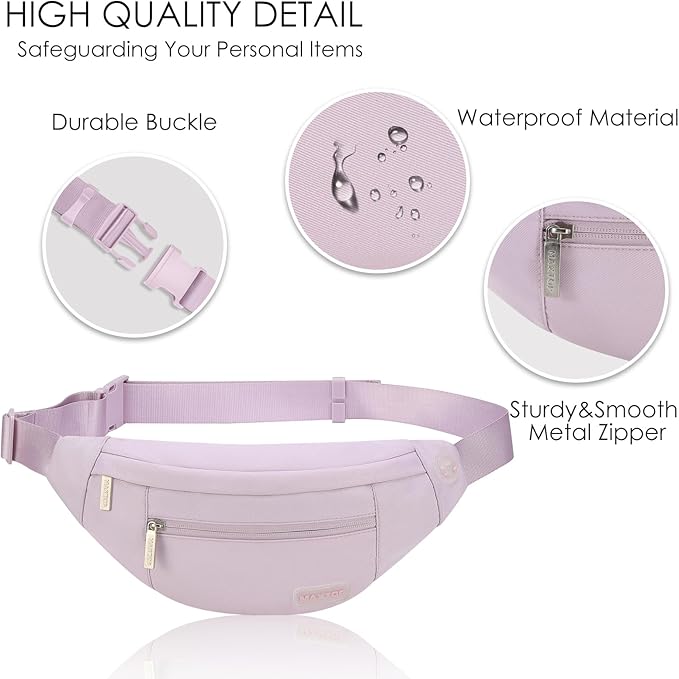 MAXTOP Large Crossbody Fanny Pack with 4-Zipper Pockets,Gifts for Enjoy Sports Festival Workout Traveling Running Casual Hands-Free Wallets Waist Pack Phone Bag Carrying All Phones