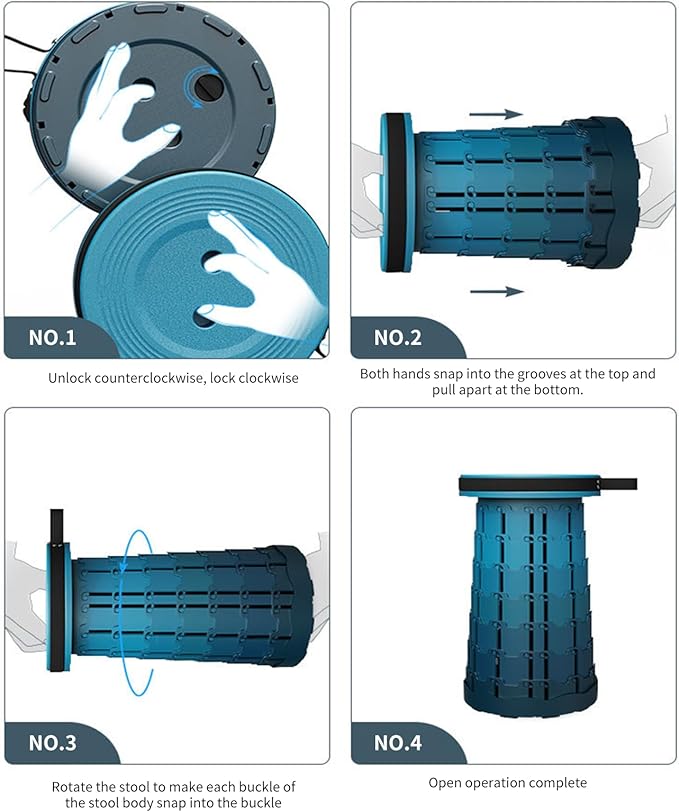 Ultra-Lightweight Collapsible Stool - Portable Folding Seat for Camping, Hiking, Travel & Outdoor Activities (Gradient Orange)