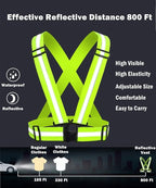 Reflective Running Gear Reflective Vest & Reflective Armband & Reflective Belt 3 Pcs Set, High Visibility Reflective Gear Night Cycling Walking Safety Vest Straps for Men Women Kids