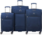 DELSEY PARIS Helium DLX Softside Expandable Luggage with Spinner Wheels, Navy Blue, 3 Piece Set (20/25/29)