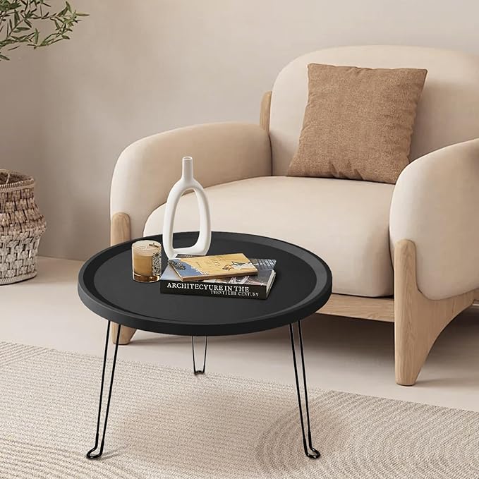 Home or Outdoor Multi-Functional Folding Portable Space-Saving Table (Black)