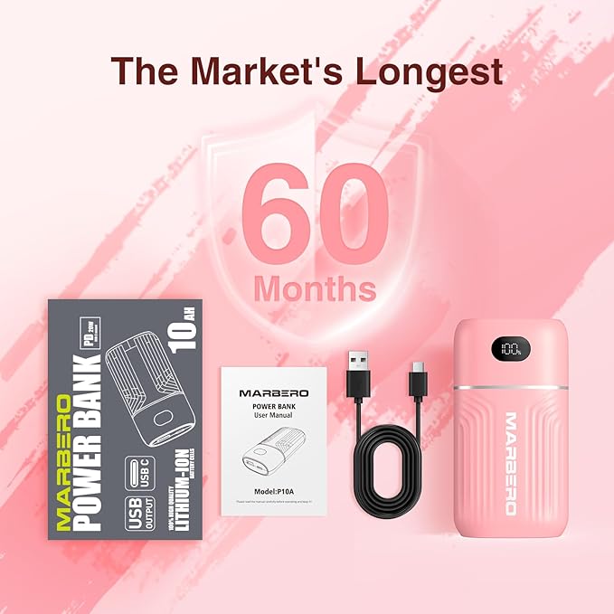 MARBERO Fast Charging Power Bank 10000mAh Phone Battery Pack Backup 18W Portable Battery Charger 5V/3A Travel-Reday Portable Charger Compatible with iPhone iPad Sumsung Galaxy Google etc