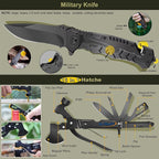 XUANLAN Emergency Survival Kit, Outdoor Survival Gear Tool with Survival Bracelet, Fire Starter, Whistle, Wood Cutter, Water Bottle Clip, Pen (29 in 1)