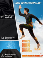 romision Thermal Underwear for Men Long Johns Fleece Lined Hunting Gear Bottom Top Set Base Layer for Cold Weather Gift
