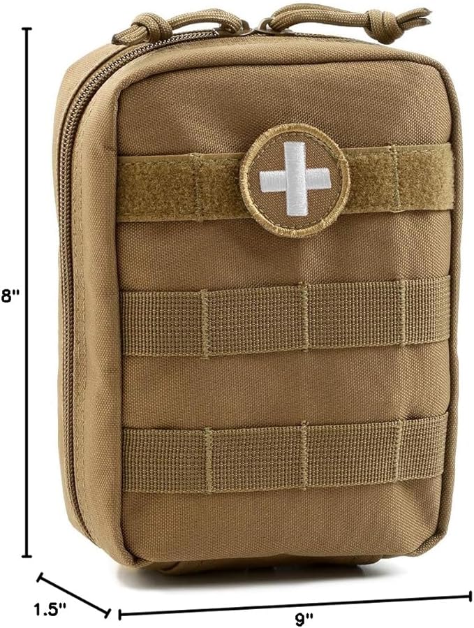 First Aid Molle Pouch - Heavy Duty IFAK Pouch - Empty Medical Pouch Ideal for Military Use EMTs Law Enforcement Camping and Hiking - Med Pouch for Optimal Organization