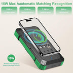 Solar Charger Power Bank 49800mAh Wireless Portable Phone Charger, 22.5W QC3.0 Fast Charging Built in 4 Cables with USB C 6 Outputs & 2 Inputs for Cell Phone