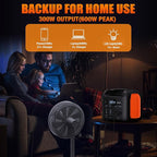 Portable Power Station, 300W (600W Peak) 299Wh LiFePO4 Solar Generator Pure Sine Wave 110V AC Car Outlets PD 60W QC3.0 Backup Power Supply Bank for CPAP Outdoor RV Camping Emergency Home Use