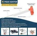 Piezo Ignitor Piezo Spark Ignition Kit Electrode lgniter and Brass Jet Nozzle Misting Nozzle LPG Gas Orifice Pipe Replacement for Camping & Backpacking Stove Burner Heater （4 Pack)