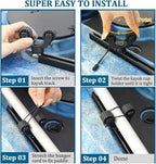 Kayak Paddle & Fishing Net Holder - Track Mount Accessories for Canoe, Paddle Board