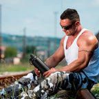 koodee Insulated Water Bottle, 32 oz Stainless Steel Double Wall Vacuum Wide Mouth Sport Bottle with Leakproof Spout Lid (Black)