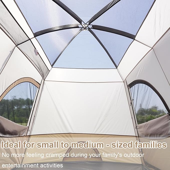Vidalido Tents，3-4 Person Camping Tent with Extended Vestibule，Weather Resistant Family Tents with Breathable Mesh Windows，Easy Install Waterproof Outdoor Tent for Backpacking and Camping Hiking
