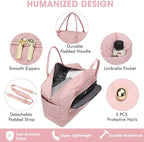 Initial Travel Duffle Bag for Women - Pink Personalized Weekender bags Overnight Bag with Shoe Compartment & Wet Pocket Weekend Tote Bags with Toiletry Bag Monogram Christmas Gifts (Letter A)