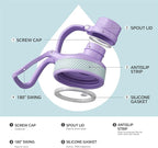 IDEUS Insulated Stainless Steel Water Bottle with 2 Leak-Proof Lids, Thermal Water Flask for Hiking Biking, 40oz, Violet