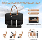 Travel Bag Weekender Bags for Women - Carry on Overnight Bag with Shoe Compartment Duffle Bag with Laptop Pocket Hospital Bag for Labor Delivery Gym Tote Bag with Toiletry Bag Black Brown