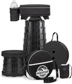 2025 Upgraded Collapsible Stool & 3-in-1 Cushioned Carry Bag, Adjustable Height Folding Stool, Telescopic Camping Chair Retractable Seat or Footrest for Outdoors & Travel, Max 620lbs