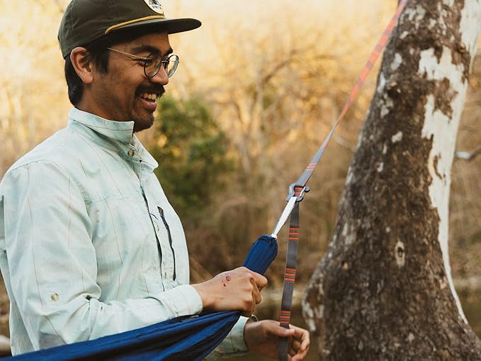 KAMMOK: Roo Single Hammock | Made from Strong & 100% Recycled Water Resistant Ripstop Fabric | Comfortable, Packable, Lightweight (Lifetime Adventure Grade Warranty), Midnight Blue