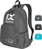 INOXTO 20L Lightweight Hiking Backpack Small Foldable Hiking Daypack for Outdoor Hiking Travel Camping (Grey)