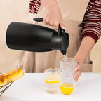 2 PCS 68 OZ Thermal Coffee Carafe, Insulated Stainless Steel Coffee Carafe Double Walled Vacuum Thermal Pot Flask with Brushes Thermos for Keeping Hot Coffee Tea Home and Office (Black)