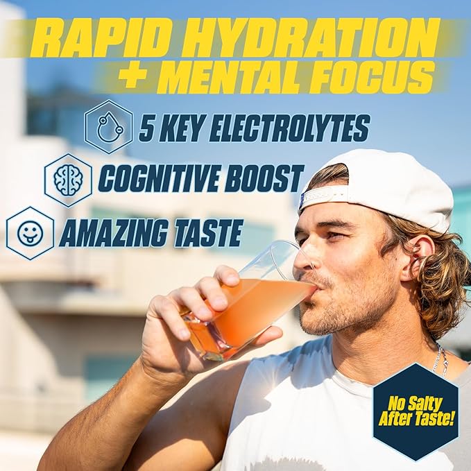 G Fuel Electrolytes Powder for Instant Hydration and Focus | Sugar Free, Orange Oasis Flavor, Electrolyte and Nootropic Drink Mix to Sharpen Mental Focus, 20 Servings