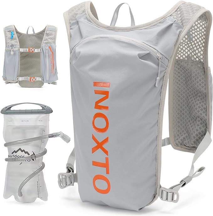 INOXTO Running Hydration Vest Backpack,Lightweight Insulated Pack with 1.5L Water Bladder Bag Daypack for Hiking Trail Running Cycling Race Marathon for Women Men