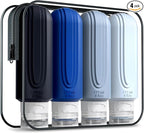 Mrsdry Travel Bottles for Toiletries, Large 6oz Oversize Containers, BPA Free Leak Proof Tubs Refillable Liquid Traveler Accessories with Toiletry Bag for Cometic Shampoo and Lotion Soap (4 Pack)